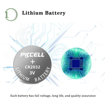 100buc PKCELL CR2032 3V Lithium Baterie Buton BR2032 DL2032 ECR2032 CR 2032 Litiu, Baterii de ceas inteligent ,Surd de-ajutor
