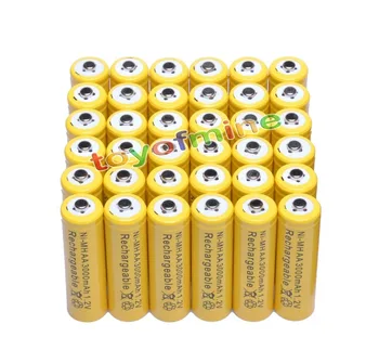 36 x AA 3000mAh 2A 1.2 V Ni-MH Galben Baterie Reîncărcabilă de Celule pentru MP3 Jucarii RC