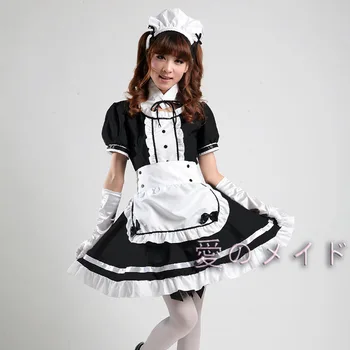 5 stil Anime Cafenea Servitoare Uniforme Inclusiv Frizură Mănuși Adult Cosplay Costum Rochie de Femei
