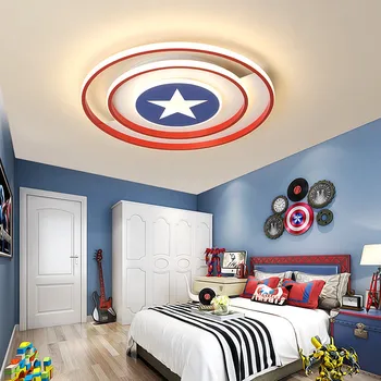 Alb Capitanul America Stele Copil Camera Dormitor Copii Printesa Lumina Plafon Lampă Corpuri De Adolescent Băieți Fete Pepinieră De Iluminat