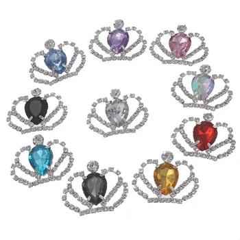 Coroana de Bijuterii de Artizanat Arc Accesorii din Alamă Solidă de Cristal Nunta spate Plat Stras Butoane Îmbrăcăminte Decor 10buc