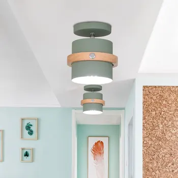 Creative moderne 5W led lampă de plafon culoar living dormitor birou rotativ lemn de fier lămpi coridor sala de fixare lumina led-uri