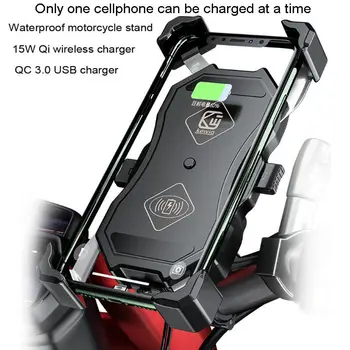Crescute Versiunea Waterproof, 12V Motocicleta QC3.0 USB 15W Încărcător Wireless Qi Montare Suport Stand pentru telefon Mobil GPS