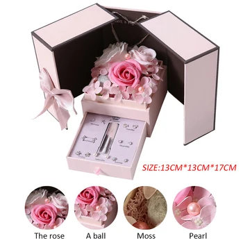 Cutie de cadou cu Sertar Ziua Îndrăgostiților Fata Ziua de nastere Cadouri de Craciun Romantic Săpun Floare Bijuterii Cutii de Ambalaj Suveniruri de Nunta