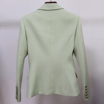 De ÎNALTĂ CALITATE Nou 2020 Clasic Designer de Sacou Femei de Metal Leu Butoane Duble Pieptul Blazer Jacheta verde Licitație