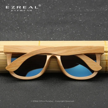EZREAL Lemn ochelari de Soare Polarizat Bambus brand de ochelari de soare Vintage din Lemn de Caz Plajă, ochelari de Soare pentru Condus gafas de sol