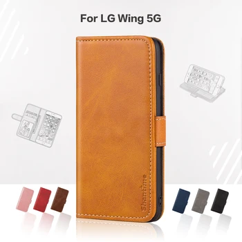 Flip Cover Pentru LG Aripa 5G Caz de Afaceri din Piele de Lux Cu Magnet Portofel Caz Pentru LG Aripa 5G Capacul Telefonului