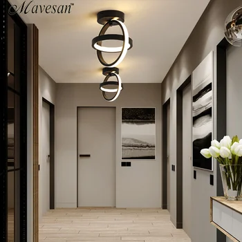 Moderne LED Lumini Plafon pentru Culoar Balcon lumina holul de intrare Alb-negru culoare suprafata montat Lampă de Tavan AC85-265