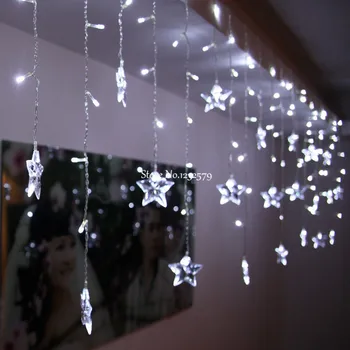 Multi-culoare 4M 100 LED Star Perdea de Lumini Șir Ghirlande de Crăciun de Vacanță de Crăciun Petrecere de Nuntă Grădină Tavan Decor Fereastră