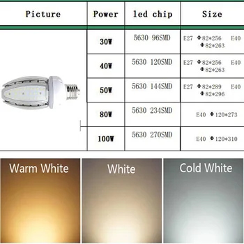 Newesr CONDUS de Măsline lampa Impermeabil E27 30W 40w 50w E40 80w 100w IP65 Led street light bulb