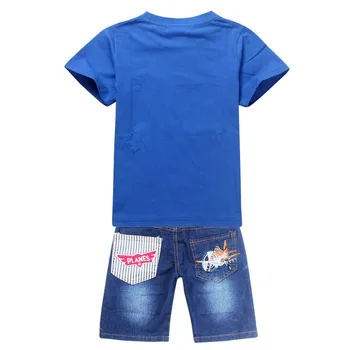 Noul Avion de Îmbrăcăminte pentru Băieți Set Desene animate cu PRAF de AVION Casual Copii Seturi de Îmbrăcăminte Pentru Băieți Vara T-Shirt, Pantaloni Copii, Haine Set