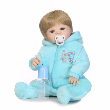 NPK 22Inch Pielea Albă Baby Doll Realist Plin de Silicon de Vinil în Viață Papusa Reborn Baby Doll Pentru Copii Cadouri Copilul cel Mai bun Tovarăș de joacă