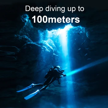 Puternic scufundări subacvatice lanterna led-uri de scufundări lanterna xml l2 rezistent la apa lanterna de vanatoare se arunca cu capul lumină 18650 acumulator 26650