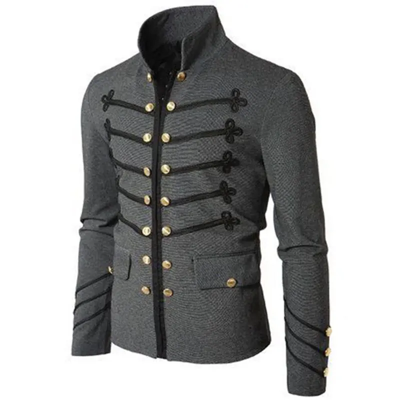 Cumpara 2021 epocă mens gotic steampunk parada militară slim fit tunica rock armata neagră haina cu maneca lunga plus dimensiune jachete | Jachete & Coats Funkit.ro