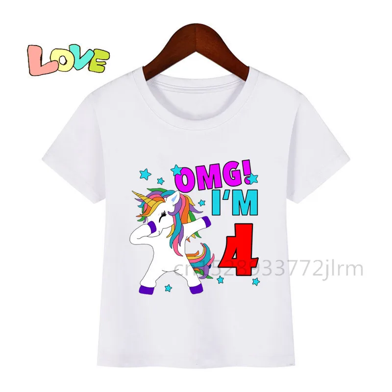 Cumpara Desene animate pentru copii unicorn 2 numărul de ziua de imprimare tricou copii este ziua mea tricouri băiat și fată cadou amuzant tricou cadou | Topuri ~ Funkit.ro