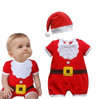 0-18M Copil Nou-născut Băieți Fete de Crăciun Salopetă Mânecă Scurtă Cerb Romper Salopeta Pijamale Partid Costum de Haine pentru Copii