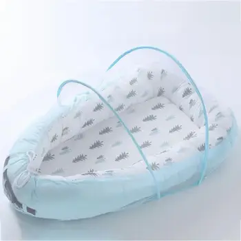 0-3 Ani Bassinet Copil Pat Șezlong Respirabil Hipoalergenic Bumbac Pătuț Portabil Pentru Dormitor De Călătorie Copil Cuib