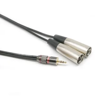 0,3 M Jack 3.5 mm la 2 XLR de sex Masculin Microfon Cablu 0.3 m Cablu Audio Stereo pentru MP3 4 DVD, CD player, TV Amplificator de Calculator