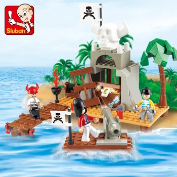 0278 142pcs Pirat Mică insulă Constructor Model de Kit de Blocuri Compatibil Cărămizi LEGO Jucarii pentru Fete Baieti Copii Modelare