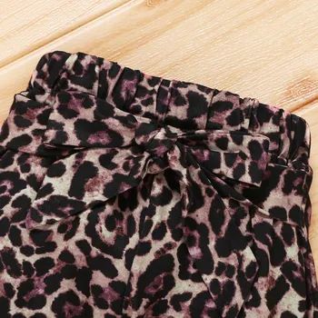 (0M-18M) Baby Maneca Lunga Scrisoare de Imprimare dintr-O Bucata Romper + Leopard Print Pantaloni + Headband Set mamei mini Scrisoare de Imprimare ropa S4