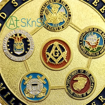 1-10buc Masonice Monede Statele Unite ale americii Francmason Moneda Militar Veteran de Suveniruri Prietenie Moralitate Dragoste Frățească
