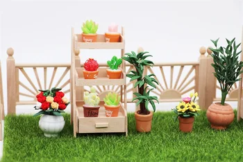 1:12/1:6 casă de păpuși în miniatură Mini Stand de Flori papusa accesorii model de jucărie grădină de bucătărie rack de stocare copii Cadou de colectie