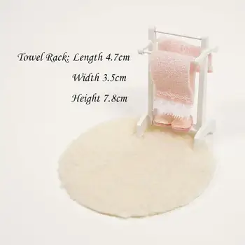 1:12 Casa Papusa Accesorii Simulare Mini Woodentowel Model Cu Patura Decor Scena Papuci de casă Prosop Alb Păpuși Rack P K1P6