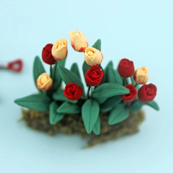 1/12 casă de Păpuși în Miniatură Accesorii Mini Lalele Narcise Morning Glory Simulare de Flori de Gradina Jucarii Model pentru Papusa Casa Decor