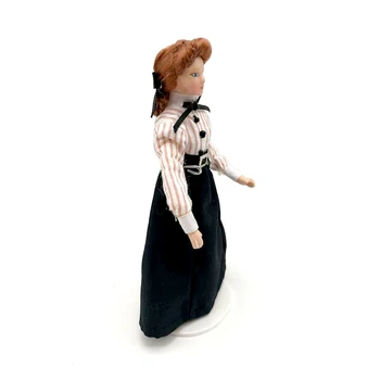 1:12 casă de Păpuși în Miniatură Papusa de Portelan Profesor Model Doamnă Femeie Într-O Rochie Lungă PP019C