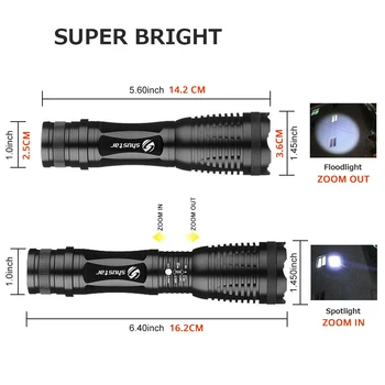 1/2/3pack de Mare Putere Lanterna LED T6/L2 rezistent la apa Lanterna cu Zoom Lanterna lanterna cu 5 moduri De 3xAAA sau 1x18650