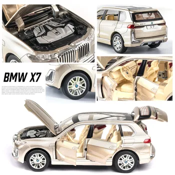 1:24 BMW X7 Model de Masina Aliaj Masina de Turnat Jucărie Model de Masina Trage Înapoi de Copii Jucărie de Colecție Transport Gratuit