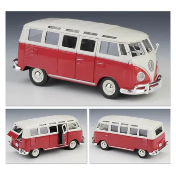 1:25 Volkswagen 1960 Van Samba de Autobuz de Metal Vehicul de Lux turnat sub presiune Trage Înapoi Masini Model de Colectare de Jucării de Crăciun Cadou