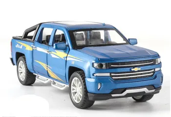 1:32 de simulare mare de aliaj model de masina,Chevrolet Solod preluare mașină de jucărie,6 ușa de simulare de sunet și lumină jucării pentru copii
