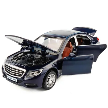 1/32 Maybach S600 Metal Turnat Sub Presiune Modele De Masini De Mare Simulare Vehicul De Jucarie Cu Muzica Usoara 6 Uși Pot Fi Deschise Cadouri Pentru Copii
