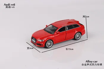 1:32 Scară Audi RS6 Quattro turnat sub presiune din Aliaj de Metal de Lux Model de Masina Trage Înapoi de Masina Pentru Copii Jucării Cu Colectare Transport Gratuit