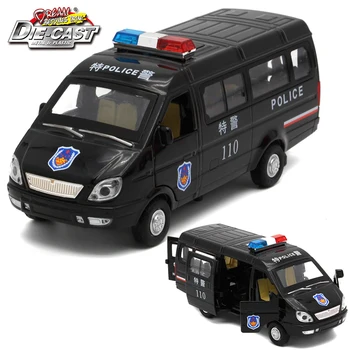 1/32 Scară turnat sub presiune ruseasca GAZ Gazel Poliție, Ambulanță Model de Masina Pentru Băieți Sau Copii Jucării Cu Muzica/Lumini/Trage Înapoi Funcția