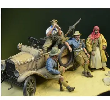 1/35 primul război MONDIAL ANZAC Desert 4 cifre cu accesorii care NU AU MAȘINĂ de jucărie Rășină Model în Miniatură rășină figura Unassembly Nevopsite
