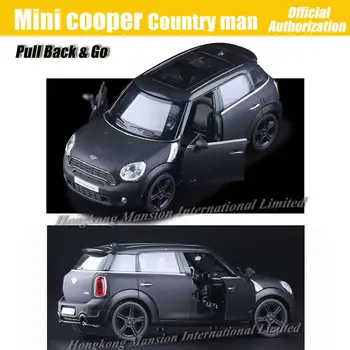 1:36 Scară turnat sub presiune din Aliaj de Metal de Modelul de Masina Pentru MINI Cooper S Countryman Colectare Autorizate Model Trage Înapoi Jucarii Auto - Negru Mat
