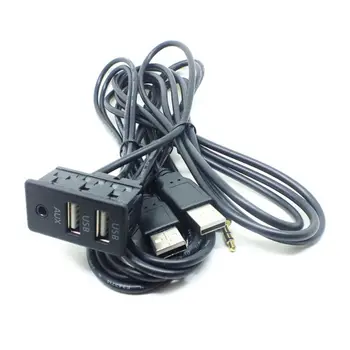 1,5 M de Bord Masina Flush Mount AUX Port USB Panou Dual Cablu de Extensie USB Adaptor E7CA