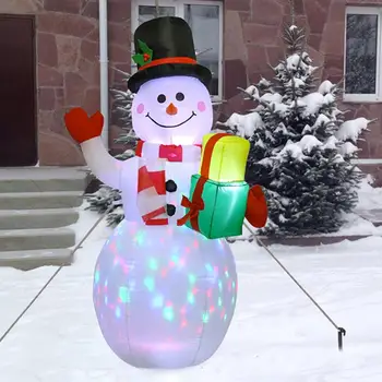 1,5 m Gonflabile de Crăciun, om de Zăpadă Iluminat de Design Drăguț Și Lumini LED-uri de Moș Crăciun Doll Set Cadou de Crăciun Pentru Copii