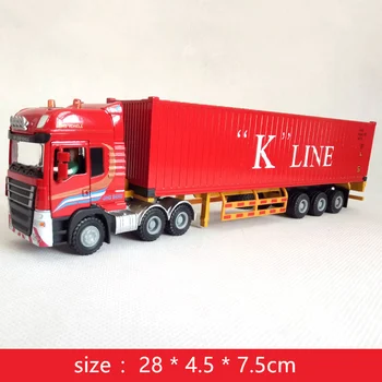 1:50 containere de logistică aliaj model de simulare auto cadou colecție de articole de mobilier camion de jucărie mașină de jucării pentru băieți camion roșu