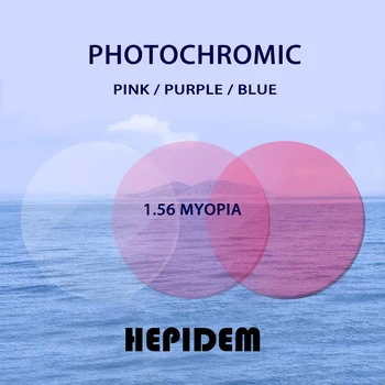 1.56 1.61 1.67 Fotocromatică Roz Pureple Albastru de Prescriptie medicala CR-39 Rășină Asferice Lentile pentru Ochelari Miopie ochelari de Soare Lentile