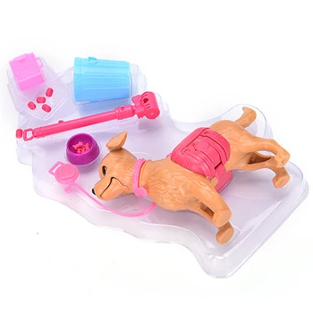 1:6 De Plastic Mare Gri Câine Lup Castron Hrana Os De Jucărie Set Printesa Barbie Papusa Cadou Mobilier De Jucarii Pentru Copii Accesorii Printesa