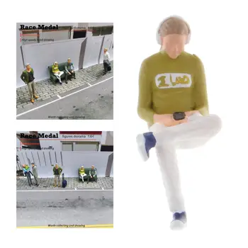 1:64 Model In Miniatura Poziția Așezat Figura Oameni Aspect Strada Masă Scenariu Grup De Copii Decor