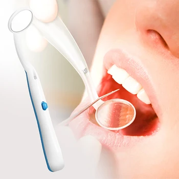 1 buc 4 Culori Orale Dentare Dinți Verificarea Oglinda Cu Lumina LED-uri Luminoase Gura Oglindă Iluminată Dinte Accesorii de Îngrijire