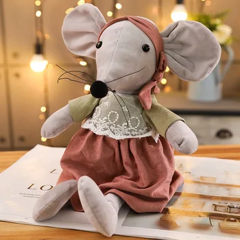 1 buc 42cm Drăguț Umplute Balet Mouse-Jucarii de Plus Minunat Dressing Pânză Animal Mouse-ul Păpuși Copil Moale cu Degetul Jucarii Cadouri de Ziua de nastere