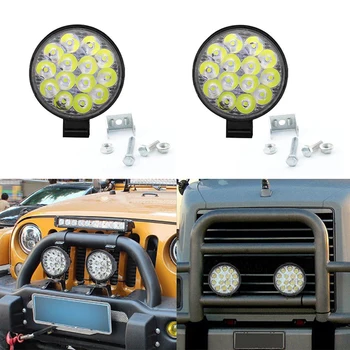 1 buc 42W Rotund Lucru cu LED-uri Lumina Reflectoarelor 14 LED Bar Pentru 4x4 Offroad ATV-UTV Tractor Camion Motocicleta lumini de Ceata