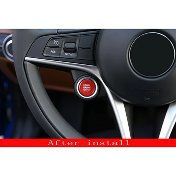 1 BUC ABS Buton Comutator Capac Pentru Alfa Romeo Giulia Stelvio Motor Auto Start-Stop Buton de Apăsare Inel de Trim 3 Culori