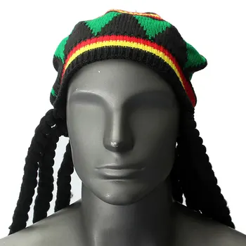 1 buc Bob Marley Reggae Jamaican Rasta Pălărie Dreadlocks Peruca Caraibe Bereta pe Cap Bereta Rochie de Îmbrăcăminte, Accesorii de Moda Stil Nou