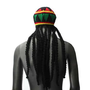 1 buc Bob Marley Reggae Jamaican Rasta Pălărie Dreadlocks Peruca Caraibe Bereta pe Cap Bereta Rochie de Îmbrăcăminte, Accesorii de Moda Stil Nou